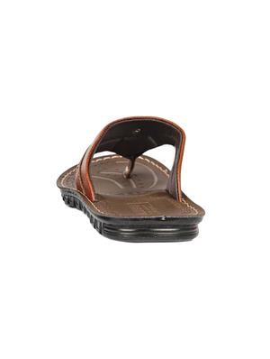 brown leatherette toe separator slippers - 16191101 - Standard Image - 3