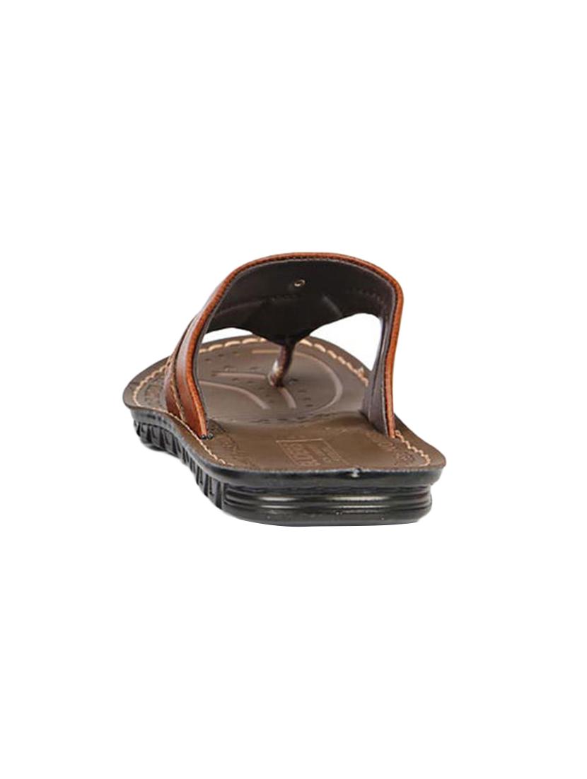 brown leatherette toe separator slippers - 16191101 - Zoom Image - 3