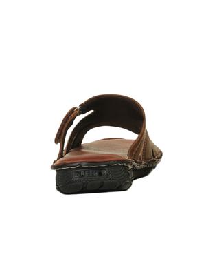 tan leatherette slip on slippers - 16191141 - Standard Image - 3