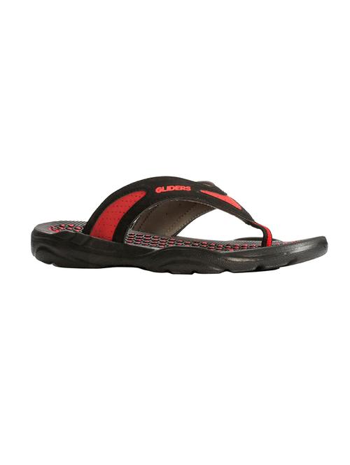 black leatherette toe separator flip flops - 16191200 - Standard Image - 1