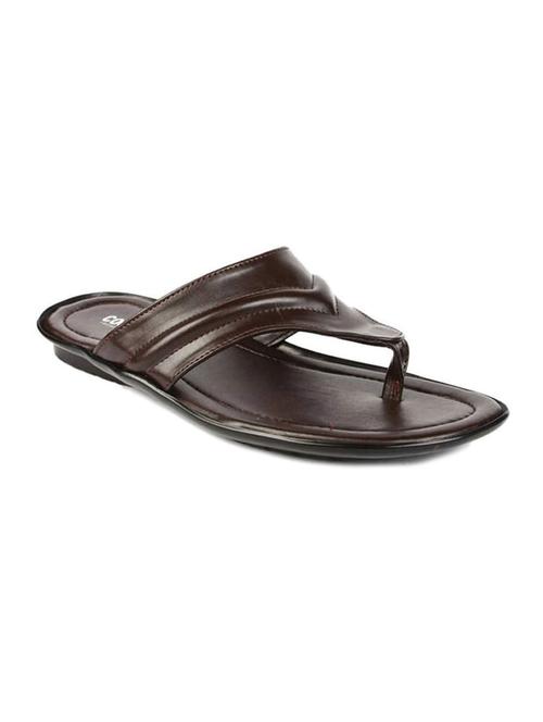 brown leatherette toe separator slippers - 16191236 - Very Small Image - 1