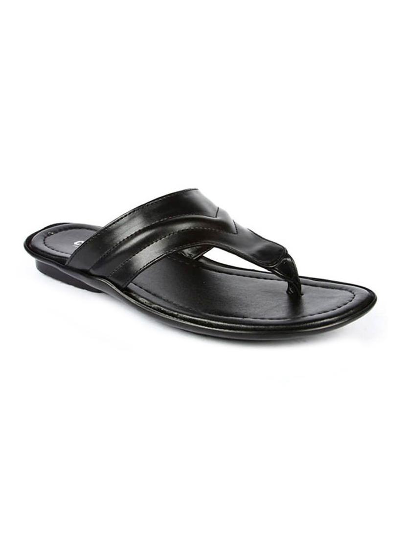 black leatherette toe separator slippers - 16191237 - Zoom Image - 1