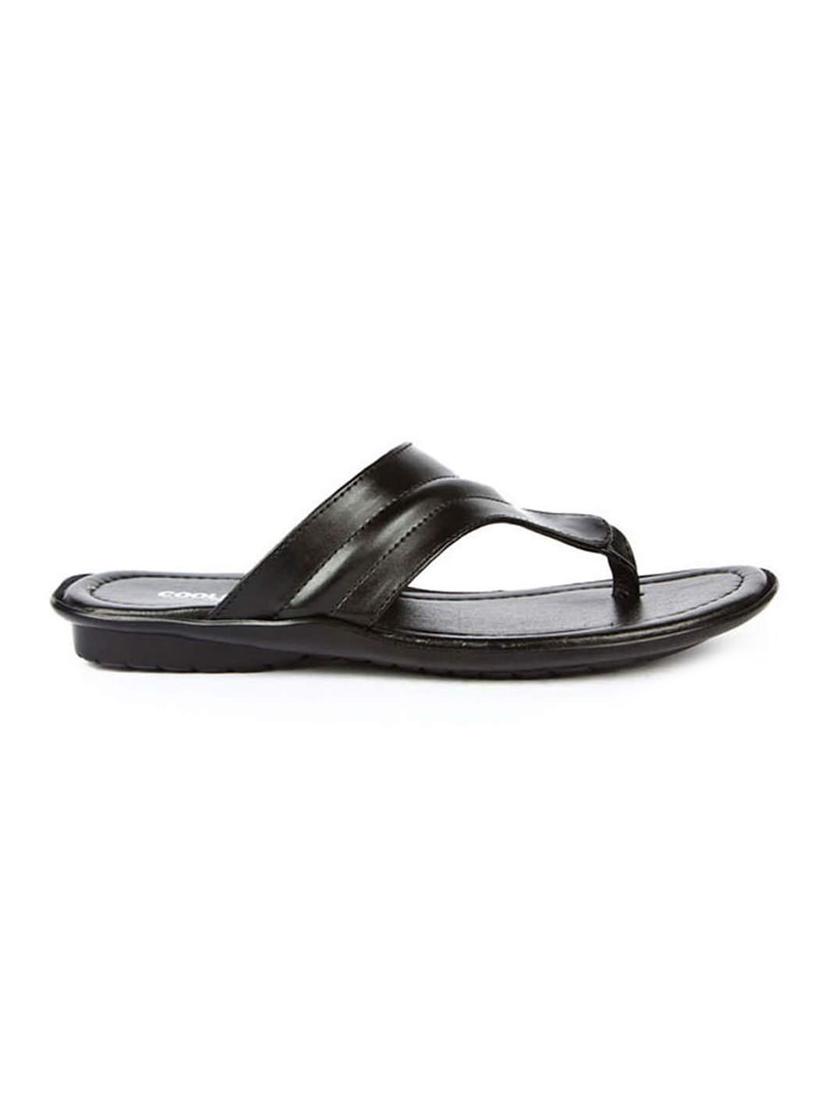 black leatherette toe separator slippers - 16191237 - Zoom Image - 2