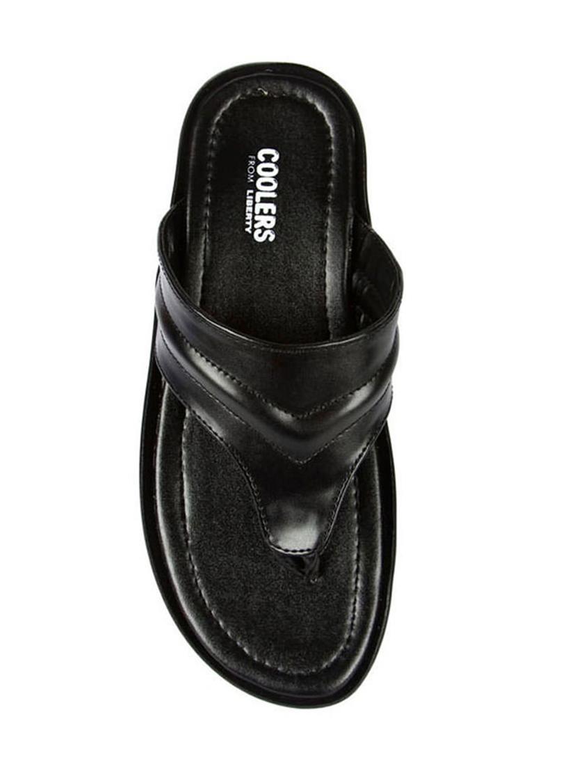 black leatherette toe separator slippers - 16191237 - Zoom Image - 4