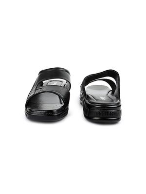 black leather slip on slippers - 16191299 - Standard Image - 3