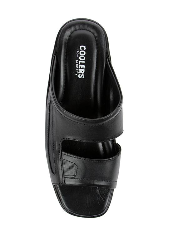 black leather slip on slippers - 16191299 - Zoom Image - 4