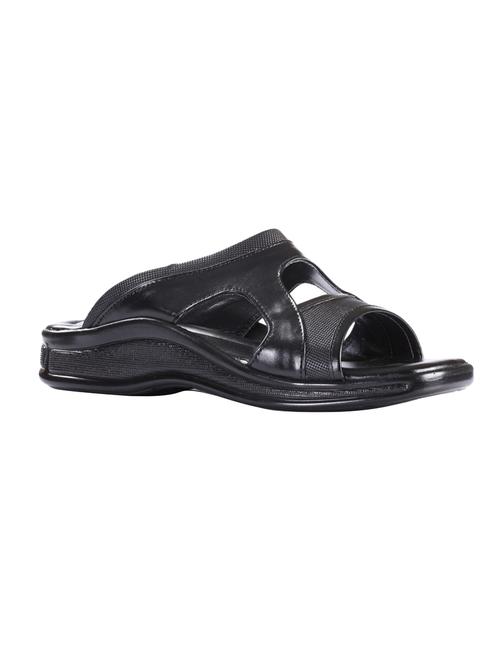 black leather slip on slippers - 16191301 - Standard Image - 1
