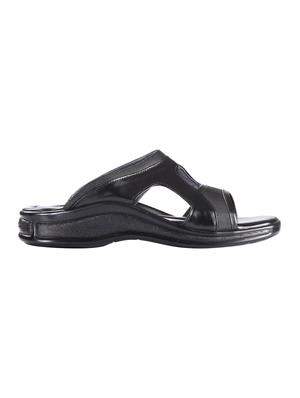 black leather slip on slippers - 16191301 - Standard Image - 2