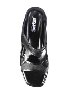 black leather slip on slippers - 16191301 - Standard Image - 3