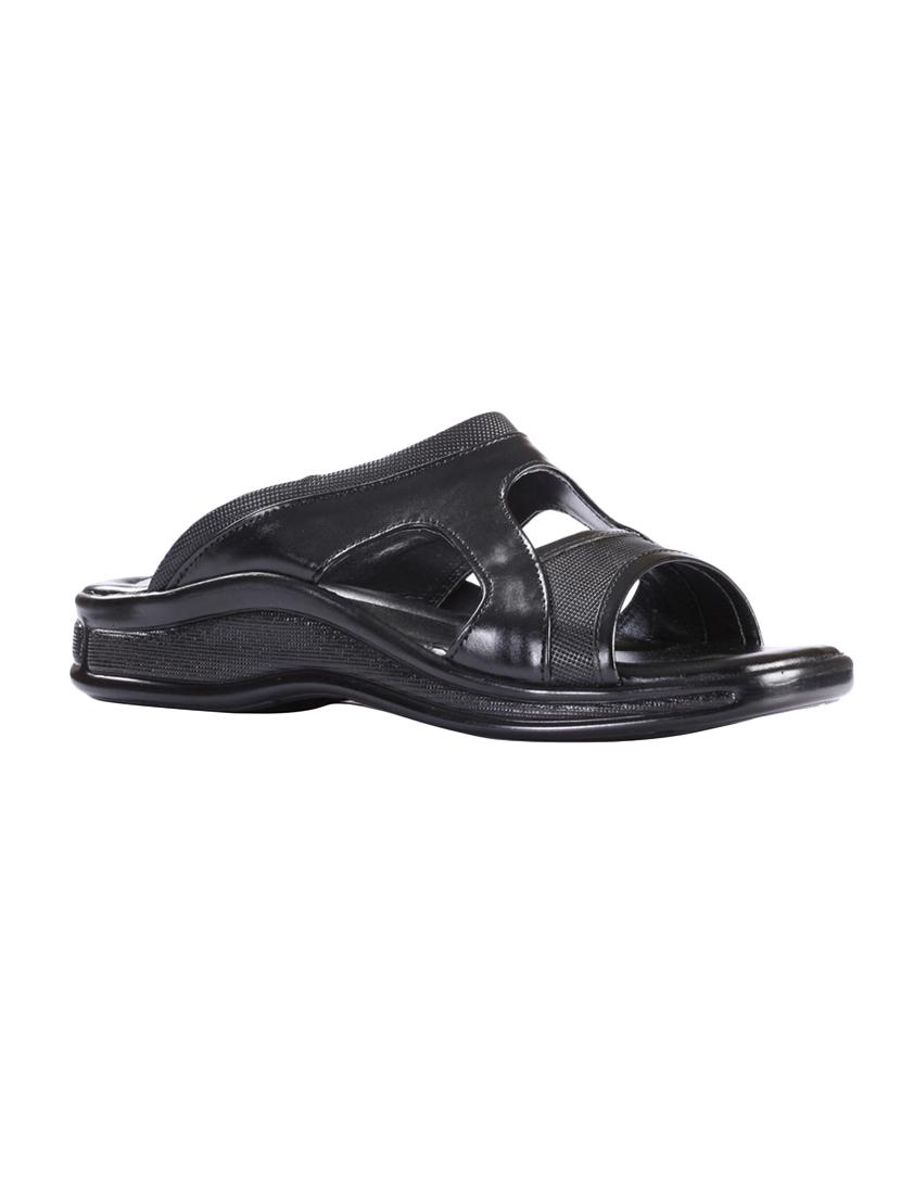 black leather slip on slippers - 16191301 - Zoom Image - 1
