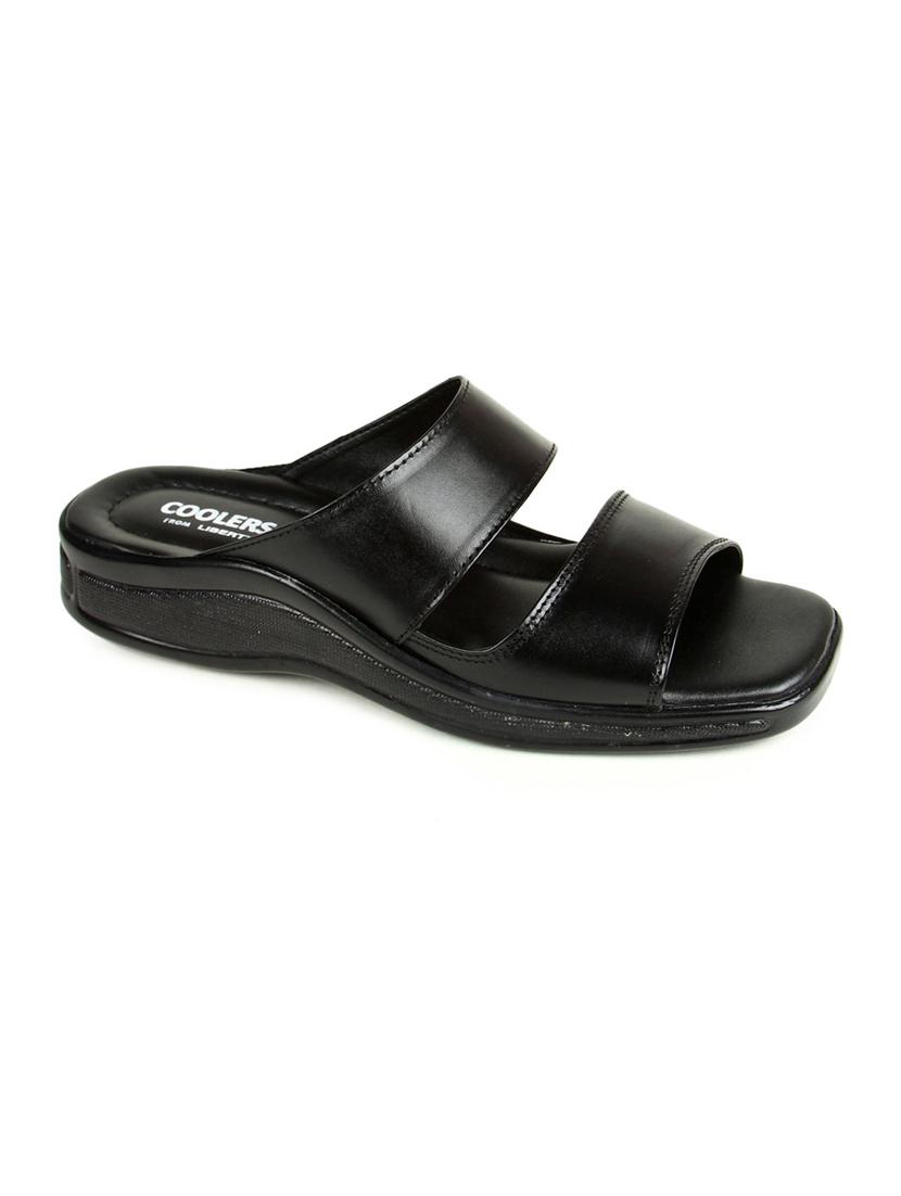 black leather slip on slippers - 16191307 - Zoom Image - 1