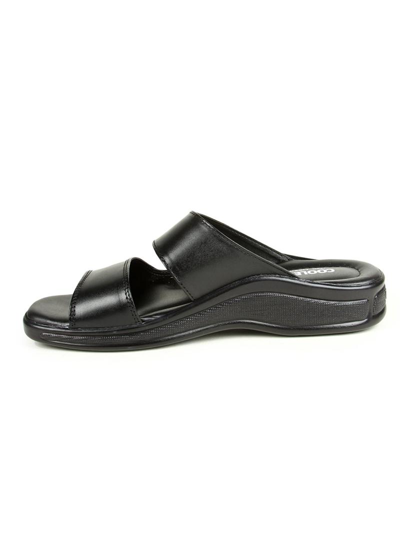 black leather slip on slippers - 16191307 - Zoom Image - 2