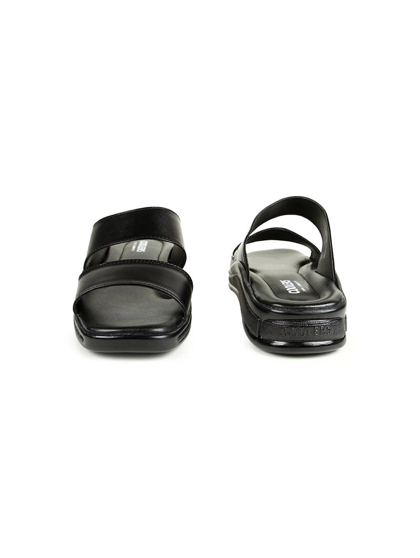 black leather slip on slippers - 16191307 - Zoom Image - 3