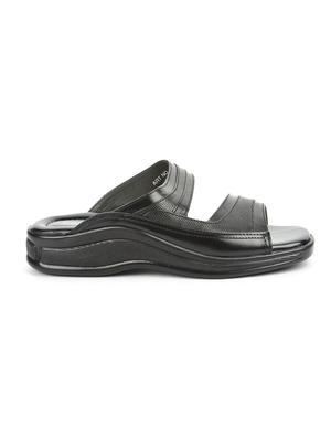 black leather slip on slippers - 16191309 - Standard Image - 2