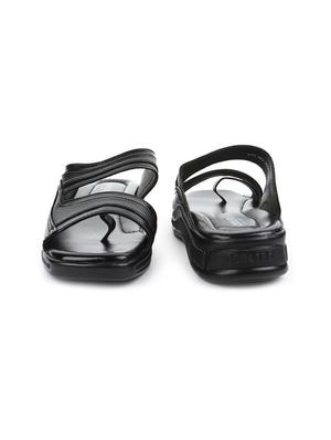 black leather slip on slippers - 16191309 - Standard Image - 3