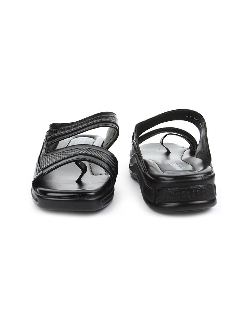 black leather slip on slippers - 16191309 - Zoom Image - 3