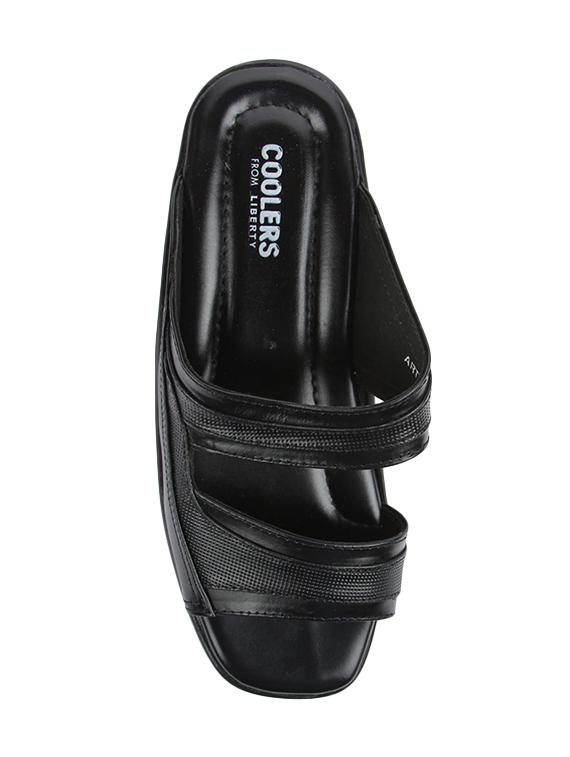 black leather slip on slippers - 16191309 - Zoom Image - 4