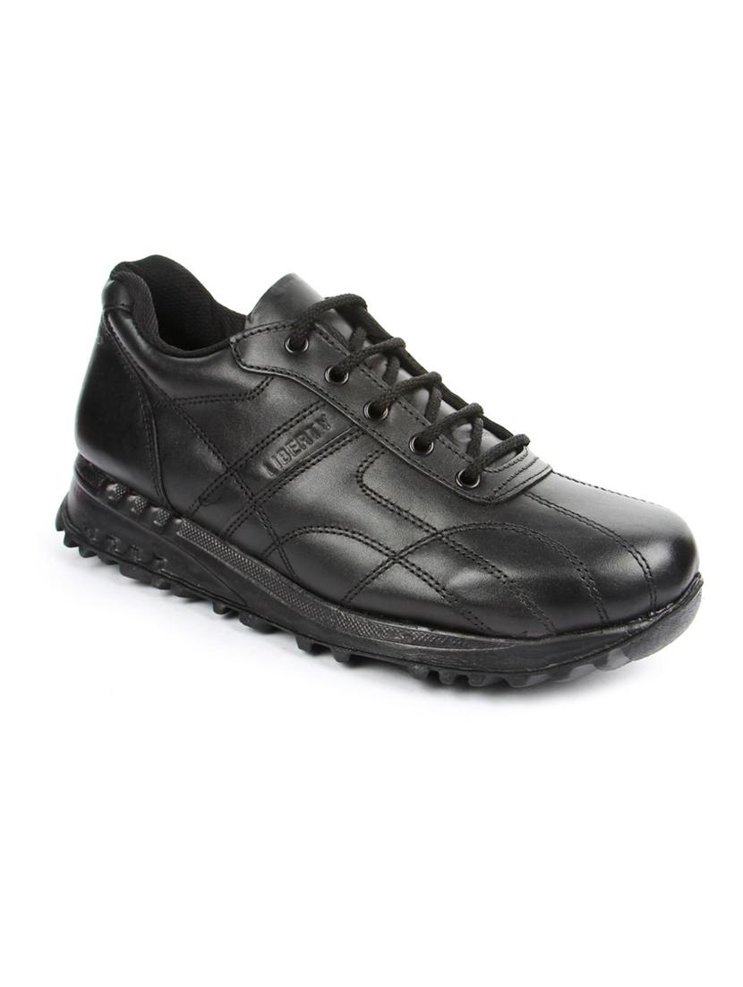 black leather sport shoes - 16191322 - Zoom Image - 1