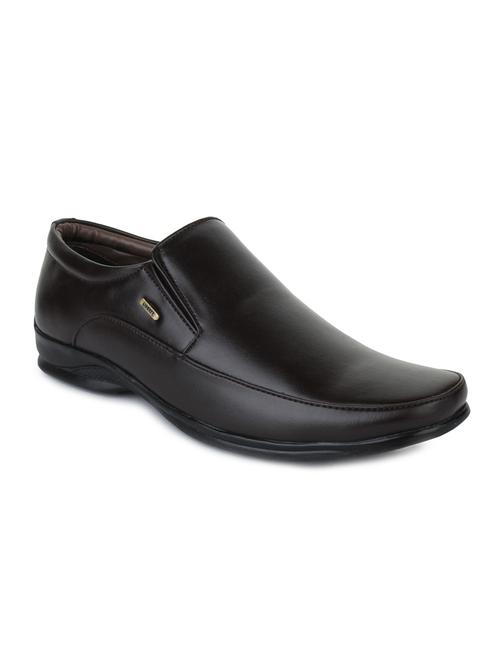 brown leatherette slipons - 16192562 - Standard Image - 1