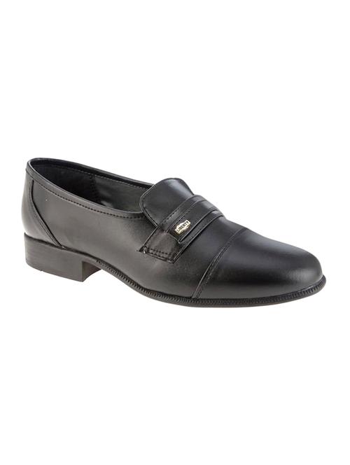 black leatherette slipons - 16192566 - Standard Image - 1