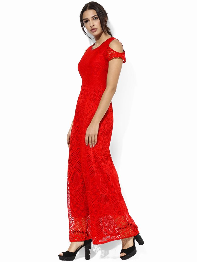 tie back laced maxi dress - 16192774 - Zoom Image - 2