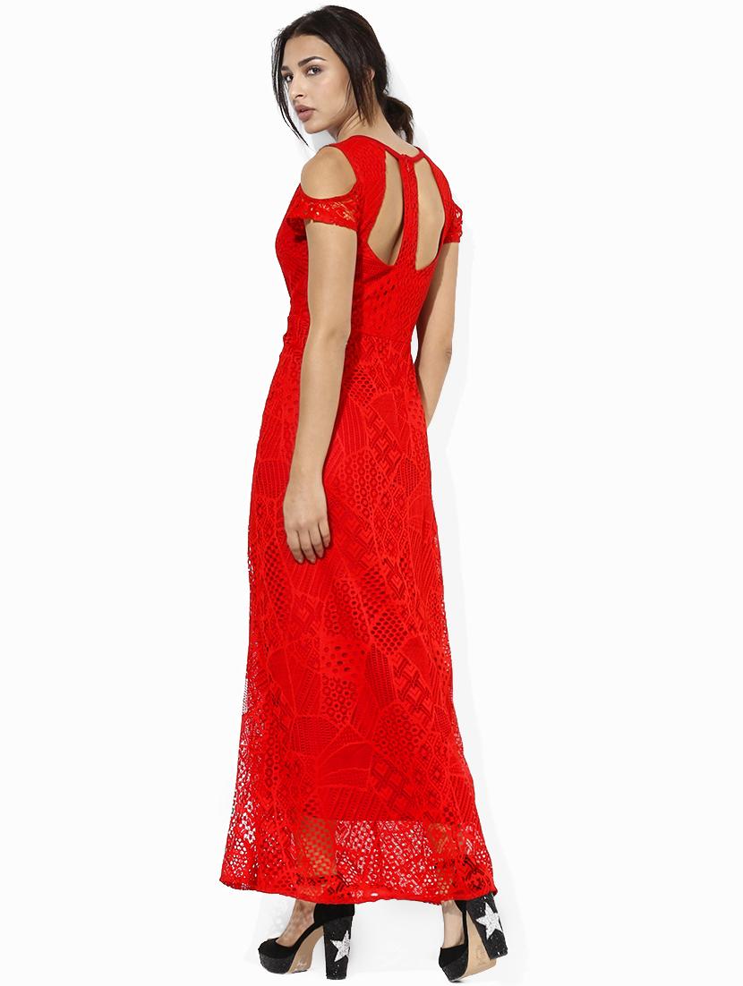 tie back laced maxi dress - 16192774 - Zoom Image - 3