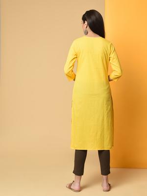 pintucks solid kurta with pant set - 16192982 - Standard Image - 3