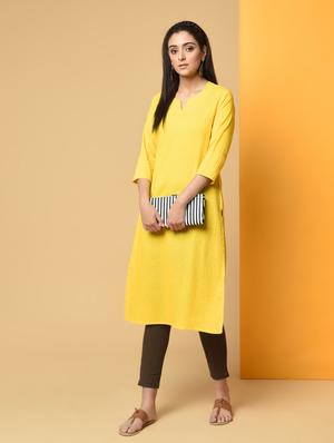 pintucks solid kurta with pant set - 16192982 - Standard Image - 4