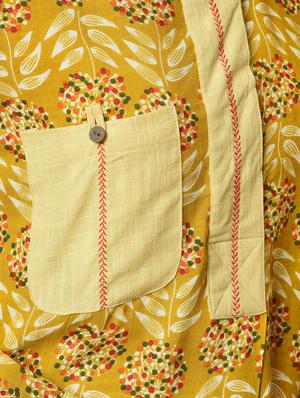 printed patch pocket a-line kurta with pant set - 16192995 - Standard Image - 6
