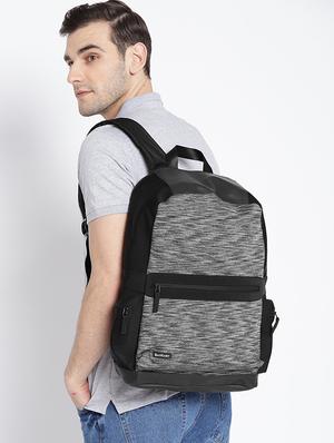 black & grey polyester backpack - 16193282 - Standard Image - 6