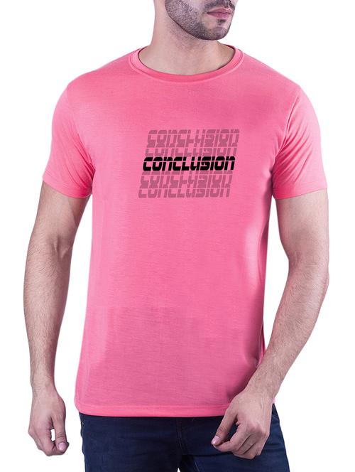 pink typographic chest print t-shirt - 16193856 - Standard Image - 1