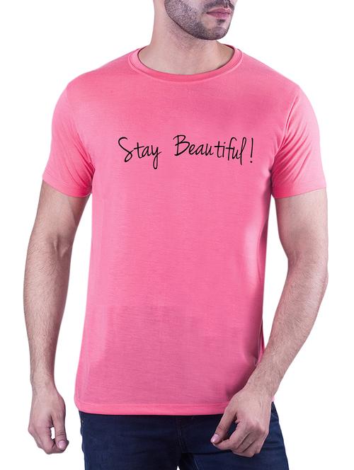pink typographic chest print t-shirt - 16193934 - Standard Image - 1
