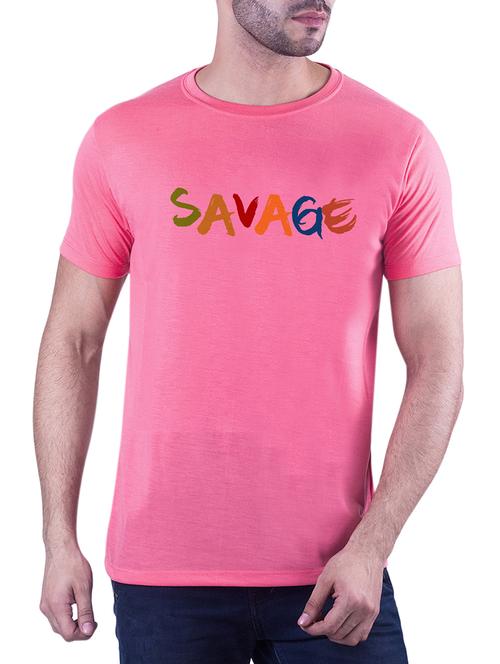 pink typographic chest print tshirt - 16193946 - Standard Image - 1