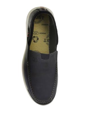navy leatherette slipons - 16193994 - Standard Image - 4