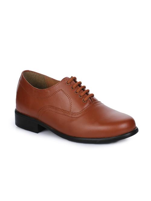 tan leather lace-up oxfords - 16194009 - Standard Image - 1