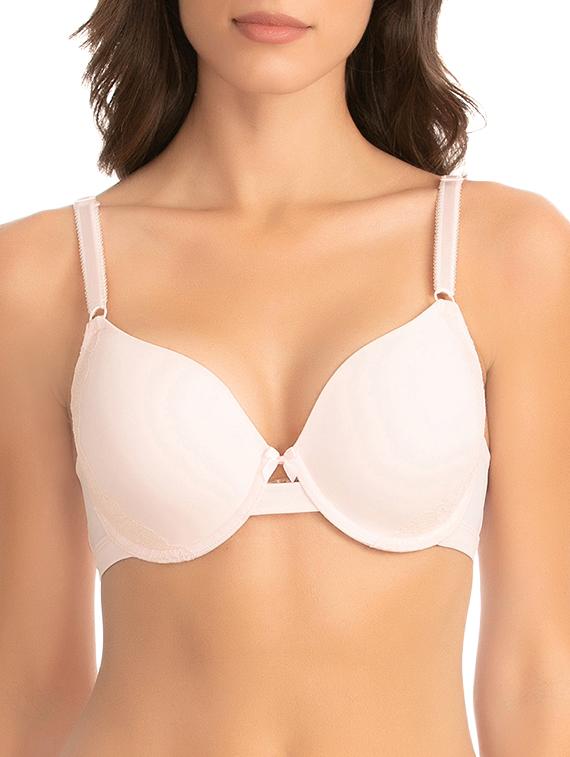 lace detail bow patch t-shirt bra - 16194043 - Zoom Image - 1