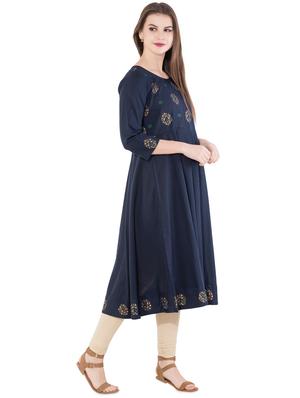 floral printed flared kurta - 16194303 - Standard Image - 2
