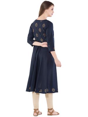 floral printed flared kurta - 16194303 - Standard Image - 3