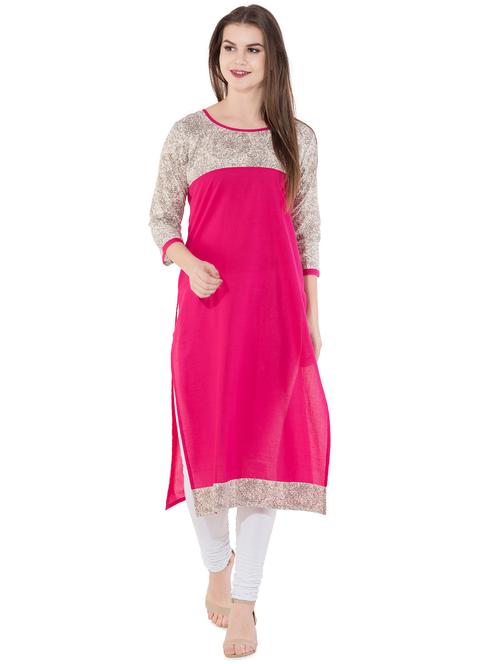 printed yoke straight kurta - 16194307 - Standard Image - 1