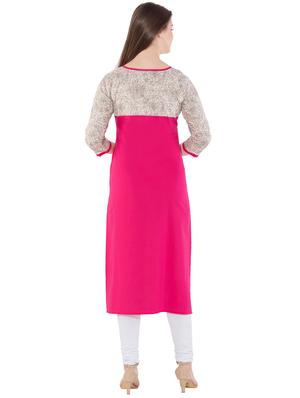 printed yoke straight kurta - 16194307 - Standard Image - 3
