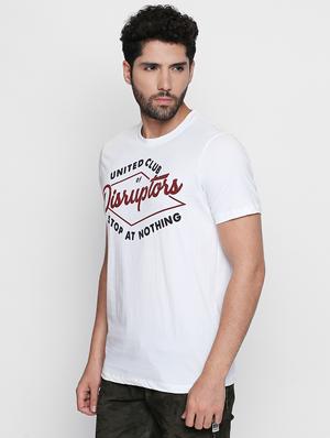 white typographic chest print t-shirt - 16194968 - Standard Image - 2
