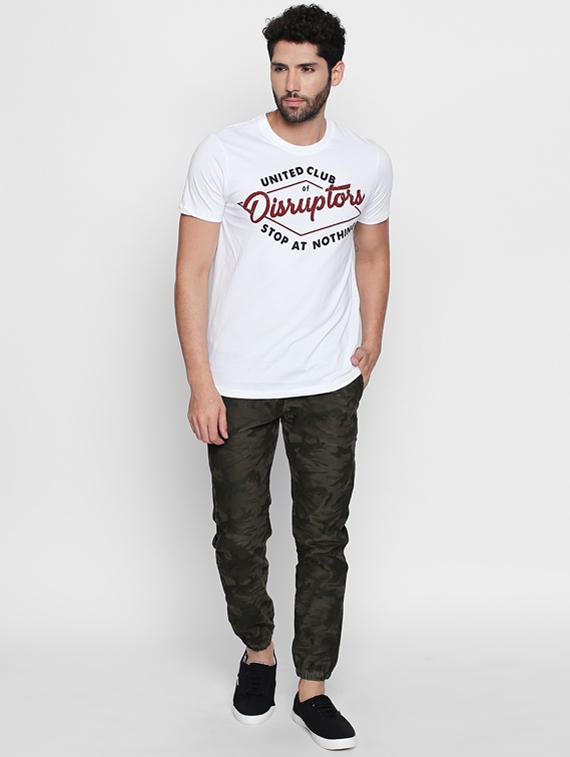 white typographic chest print t-shirt - 16194968 - Zoom Image - 4