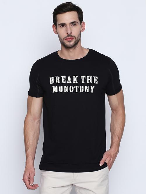 black typographic chest print t-shirt - 16194981 - Standard Image - 1