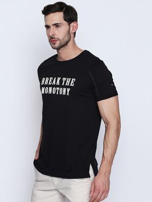 black typographic chest print t-shirt - 16194981 - Standard Image - 2