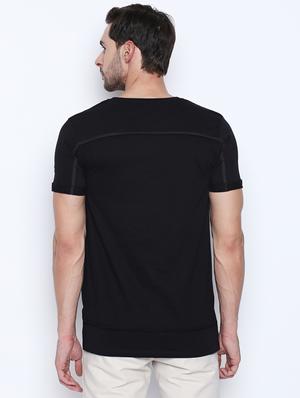 black typographic chest print t-shirt - 16194981 - Standard Image - 3