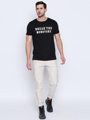 black typographic chest print t-shirt - 16194981 - Standard Image - 4
