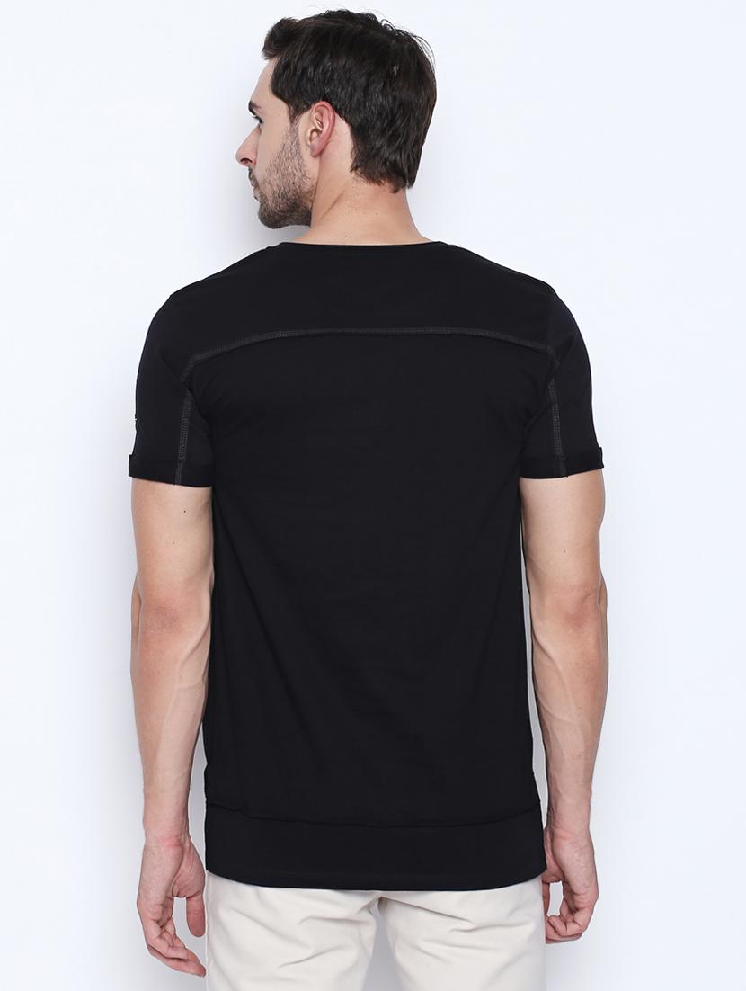 black typographic chest print t-shirt - 16194981 - Zoom Image - 3