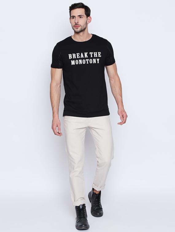 black typographic chest print t-shirt - 16194981 - Zoom Image - 4