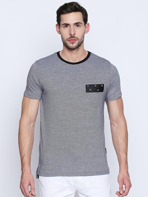 grey solid pocket t-shirt - 16194984 - Standard Image - 1