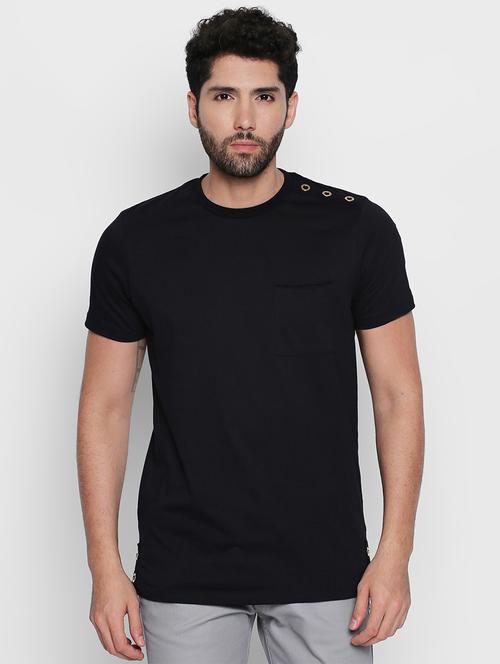 black solid t-shirt - 16194986 - Standard Image - 1